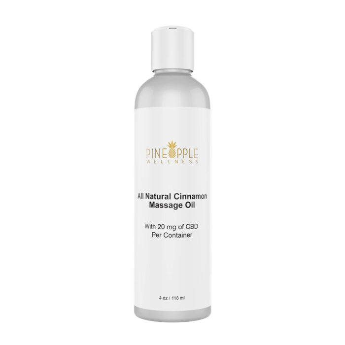 Pineapple Wellness CBD Massage Oil All Natural Cinnamon